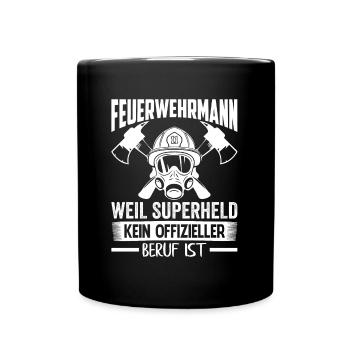 Geschenkidee für Feuerwehrmänner - Tasse einfarbig - Schwarz - Vorne