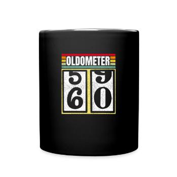 Oldometer 59 60 Funny 60th Birthday Retro Age 60 - Full Colour Mug - black - Front