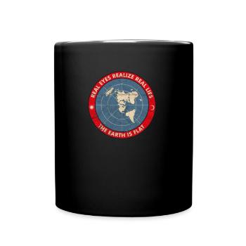 Flat Earth Conspiracy Theory Society Die Erde ist - Tasse einfarbig - Schwarz - Vorne