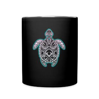 Plongée tortue - Mug uni - noir - Devant