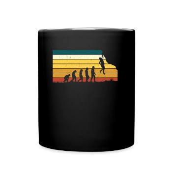 Climbing rock climbing evolution vintage - Full Colour Mug - black - Front
