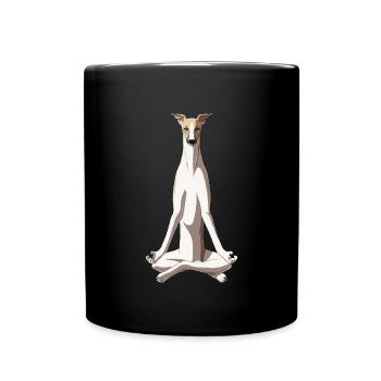 Meditating Whippet Dog - Full Colour Mug - black - Front