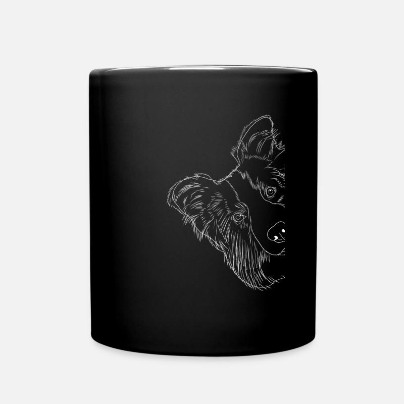 Chien De Border Collie curieux - Mug uni - noir