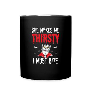 Halloween elle me donne soif doit mordre le vampire - Mug uni - noir - Devant