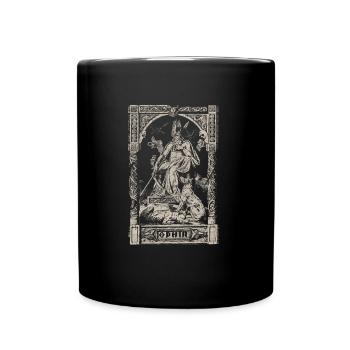 Vintage Viking Odin Wotan Odhin Thor Norse - Full Colour Mug - black - Front