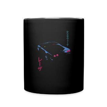 Retro Synthwave Aesthetic - Outrun Synth Nerd 80s - Full Colour Mug - black - Front