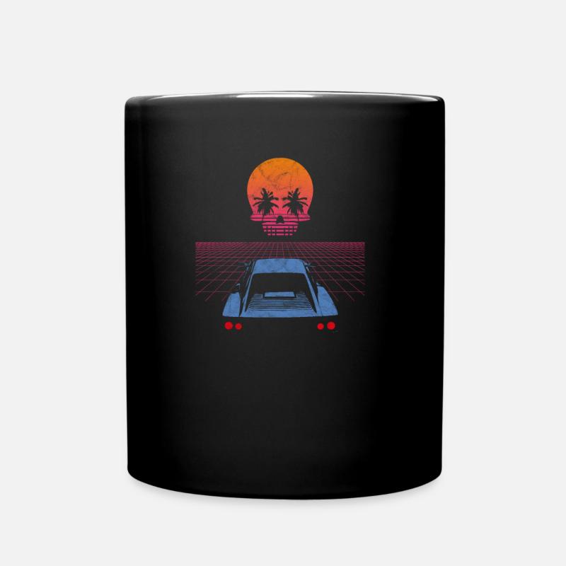 Synthwave Retrowave Aesthetic Vintage Drive - Mug uni - noir