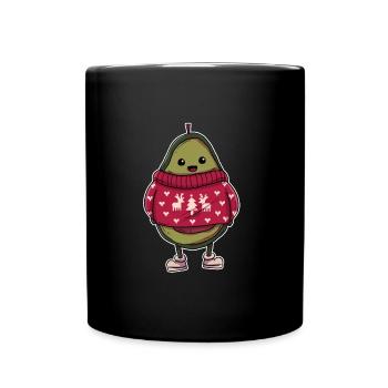 Kawaii Avocat Baby with Ugly Christmas Clothes - Mug uni - noir - Devant