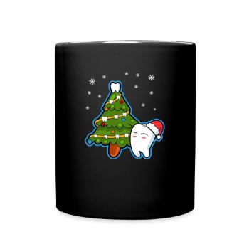 Dentiste Dents Sapins Noël Dentist - Mug uni - noir - Devant
