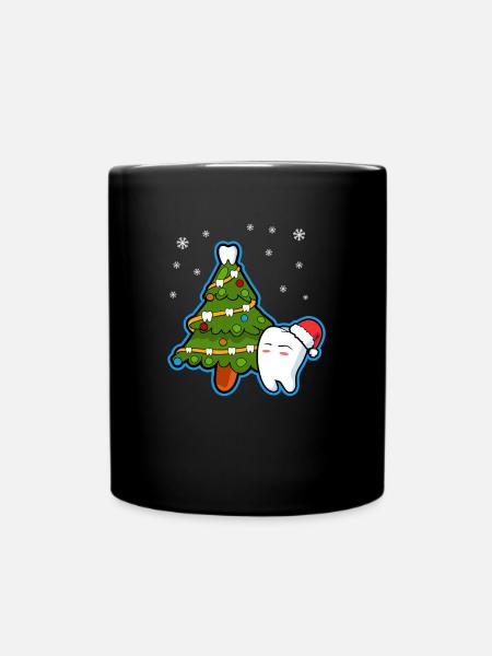 Zahnarzt Zahn Tannenbaum Christmas Dentist - Tasse einfarbig - Schwarz