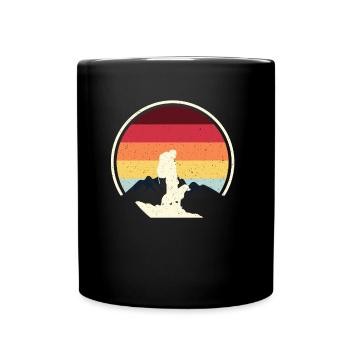 Vintage Hunde Wandern Camping - Tasse einfarbig - Schwarz - Vorne