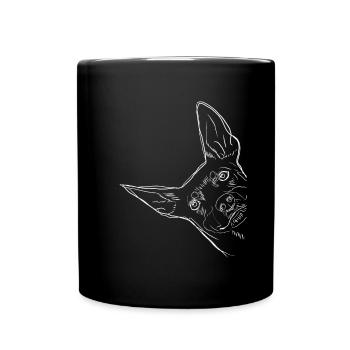 Chien canin nain curieux - Mug uni - noir - Devant