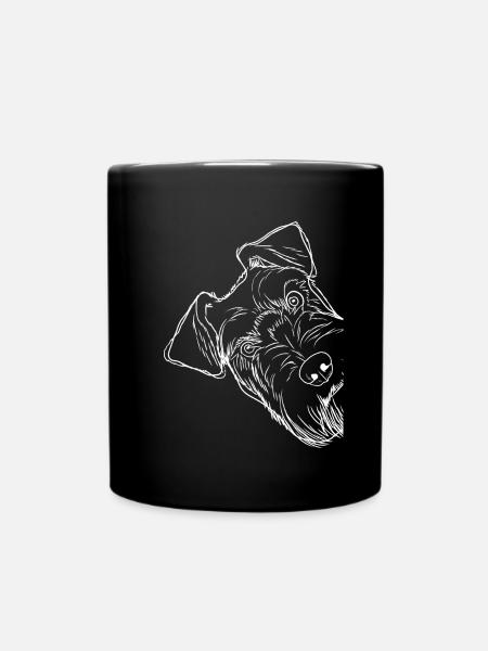 Neugieriger Schnauzer Hund - Tasse einfarbig - Schwarz