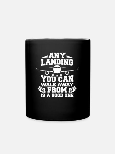Piloten Flugzeug Sprüche - Tasse einfarbig - Schwarz