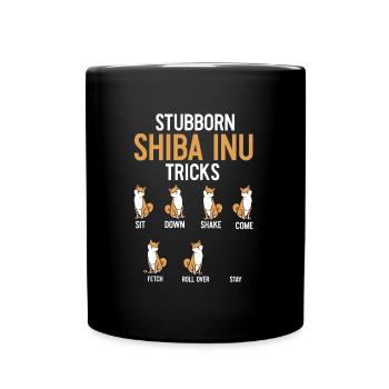 Têtu Shiba Inu astuces chien de chasse japonais - Mug uni - noir - Devant