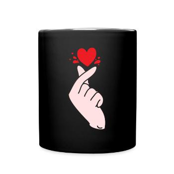 Finger Heart Saranghae Pop Coréen - Mug uni - noir - Devant
