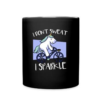 I Don’t Sweat I Sparkle Unicorn Bike Magical - Mug uni - noir - Devant