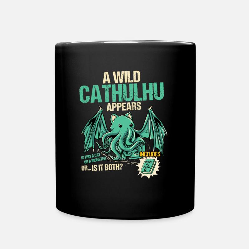 Un cathulhu sauvage apparaît - Kawaii - Mug uni - noir