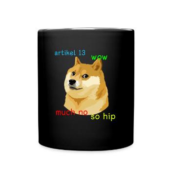 Article 13 Doge Meme #saveyourinternet Eu Shirt - Mug uni - noir - Devant