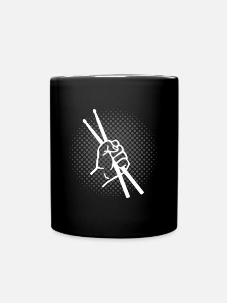 Drummer Drummer Drummer Sticks idea - Full Colour Mug - black