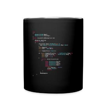 Programmer Humor Code - for software developers - Full Colour Mug - black - Front