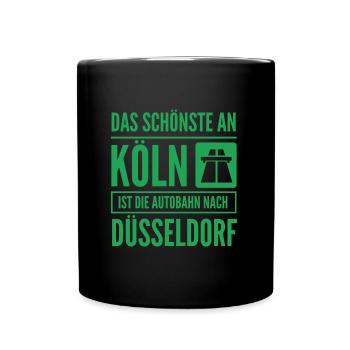Contre l’autoroute de Cologne pour Düsseldorf - Mug uni - noir - Devant