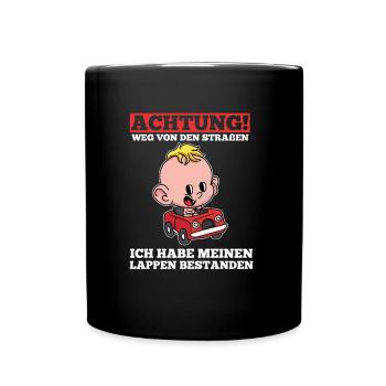Attention loin des routes - chiffons débutants - Mug uni - noir - Devant