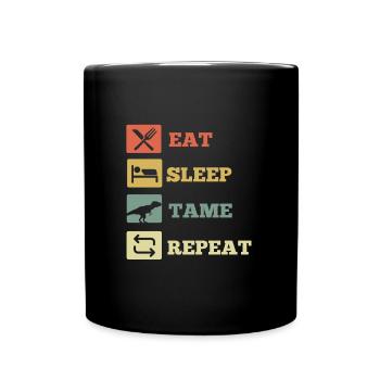 Eat Sleep Tame Repeat Dinosaur - Mug uni - noir - Devant