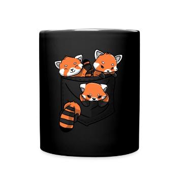 Roter Panda Tierliebhaber Kleiner Panda Roter Bär - Tasse einfarbig - Schwarz - Vorne