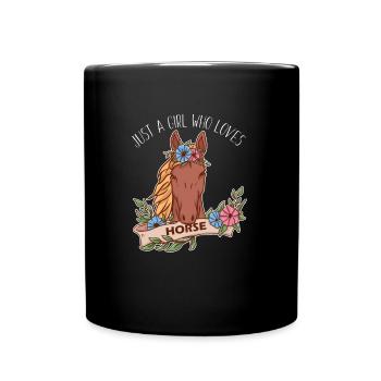 Juste une fille qui aime l'équitation - Mug uni - noir - Devant