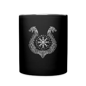 Wikinger Symbol Nordisch Skandinavisch Nordische - Tasse einfarbig - Schwarz - Vorne