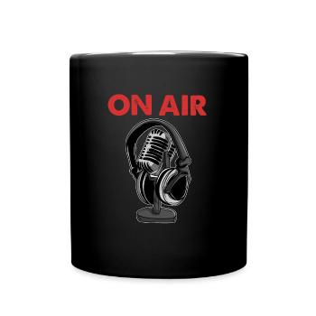 On Air Podcast Mikrofon Radio Show Host Musik DJ - Tasse einfarbig - Schwarz - Vorne