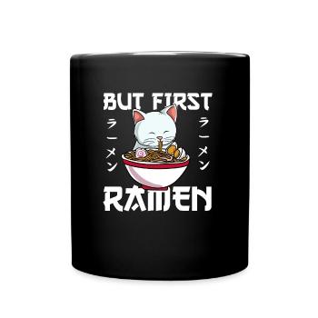 But First Ramen Cat Lover Kitty Owner Japonais - Mug uni - noir - Devant