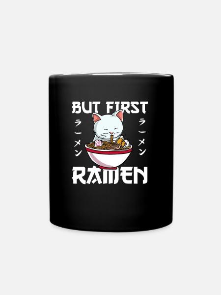 But First Ramen Cat Lover Kitty Owner Japonais - Mug uni - noir