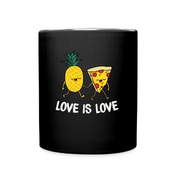 Love Is Love Cute Pineapple Pizza LGBTQ Pride - Tasse einfarbig - Schwarz - Vorne
