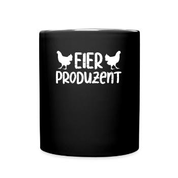 Eier Produzent Hühner Bauer Landwirt - Tasse einfarbig - Schwarz - Vorne