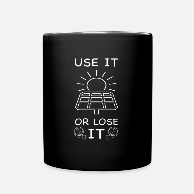 Renewable energies Photovoltaics or wind power - Full Colour Mug - black