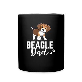 beagle dad - papa - Vater - Tasse einfarbig - Schwarz - Vorne
