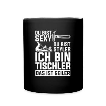 Zimmermann Tischler Schreiner - Tasse einfarbig - Schwarz - Vorne