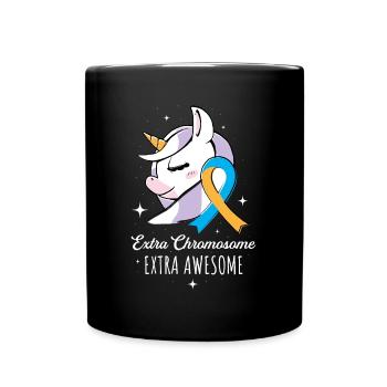Extra Chromosome Down Syndrome Awareness Gift - Full Colour Mug - black - Front