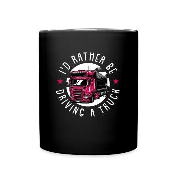 LKW Fahrerin - Tasse einfarbig - Schwarz - Vorne