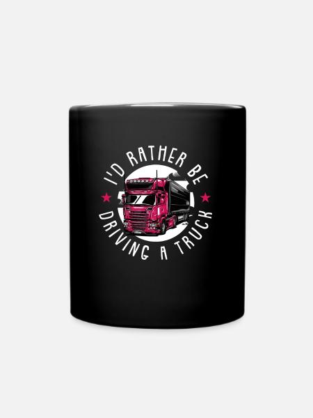 LKW Fahrerin - Tasse einfarbig - Schwarz
