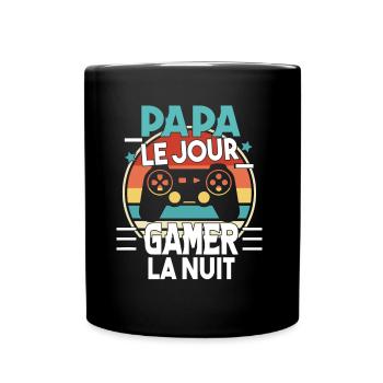 Papa Gamer Cadeau Humour Fête des Pères Geek - Mug uni - noir - Devant