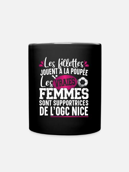 OGC Nice Supportrice Football Cadeau Humour Femme - Mug uni - noir