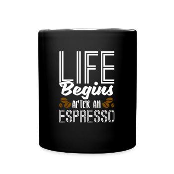 Espresso Kaffee - Tasse einfarbig - Schwarz - Vorne