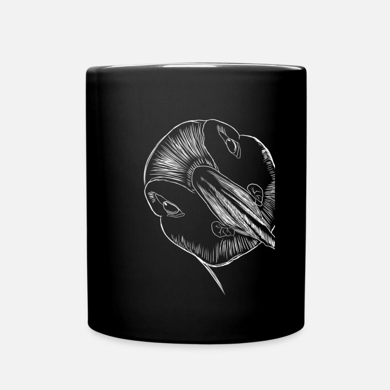 Funny Bird Puffin - Full Colour Mug - black