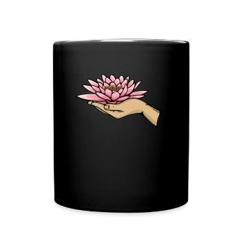 Meditation Meditieren - Tasse einfarbig - Schwarz - Vorne