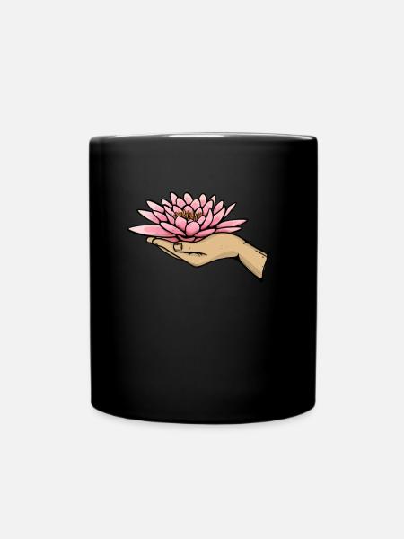 Meditation Meditieren - Tasse einfarbig - Schwarz