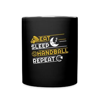 Eat Sleep Handball Repeat Handballer Training - Tasse einfarbig - Schwarz - Vorne