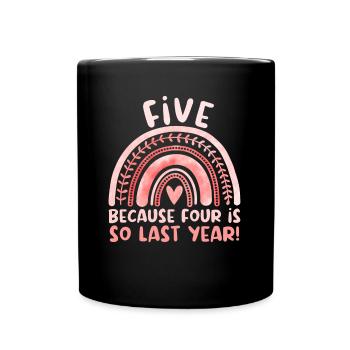 5th Birthday Fifth Birthday Five Years Old - Full Colour Mug - black - Front